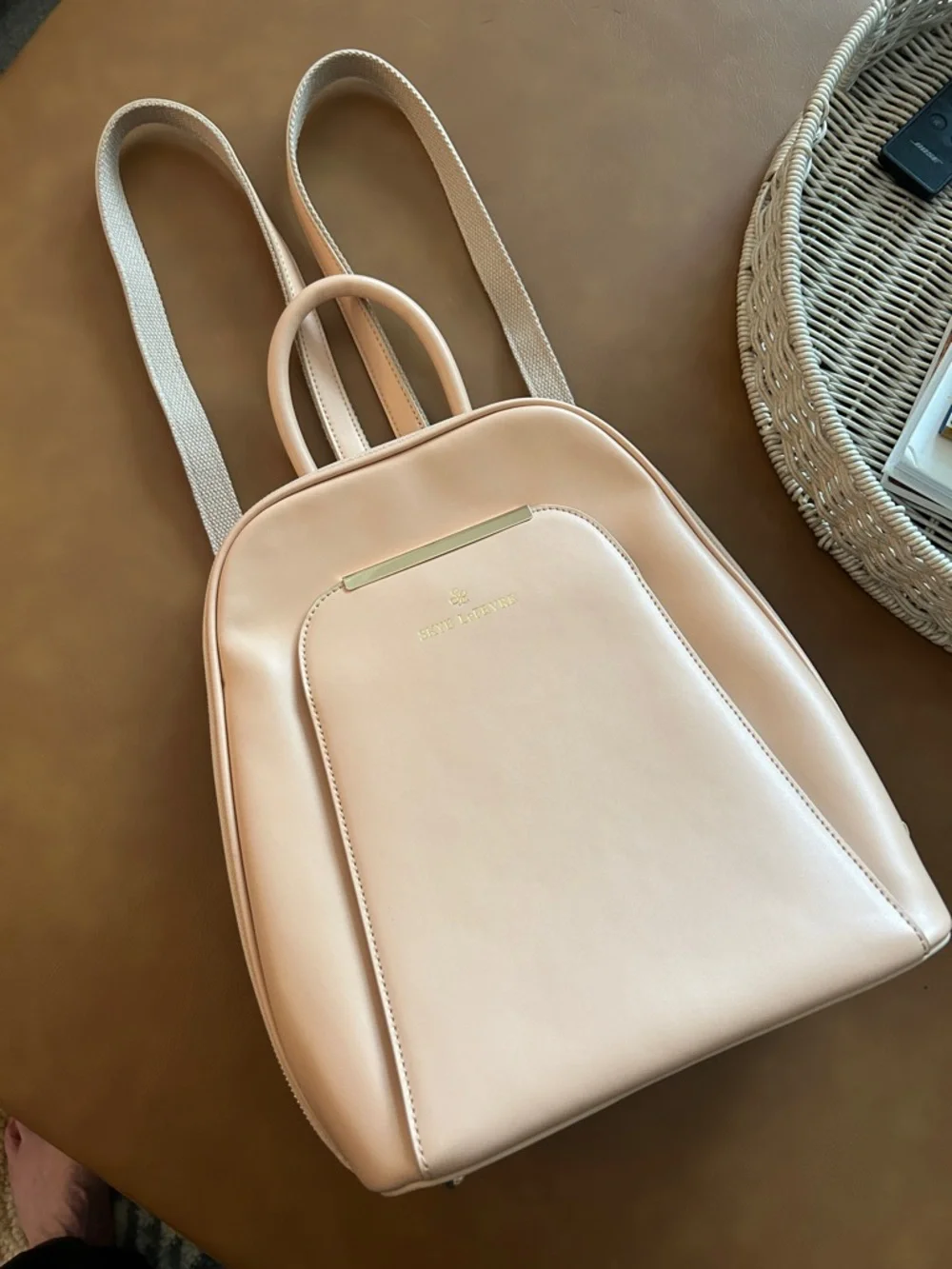 Skye LeFevre Blush Pink Backpack with Gold Accents - Picture 3 of 12